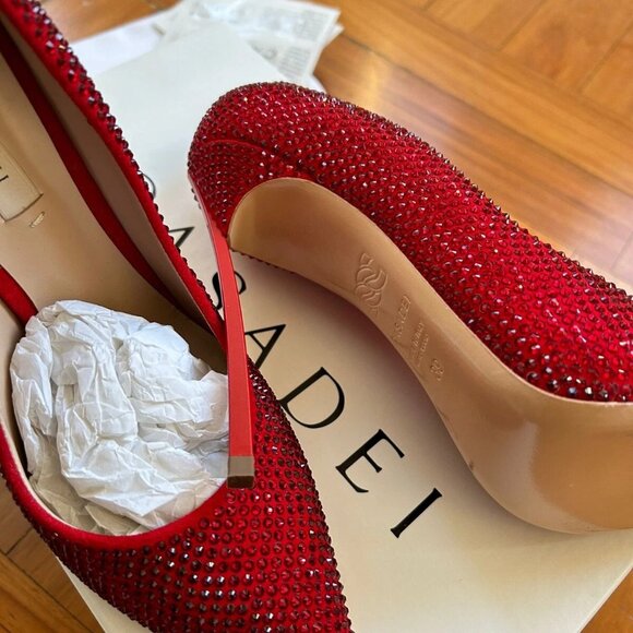 Casadei Cryst Blade Neckline Pumps - Picture 3 of 12